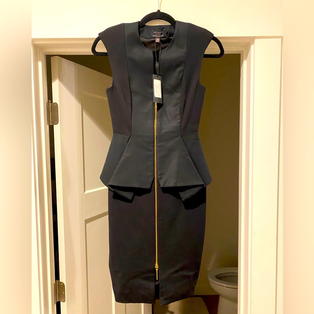 Ted Baker - Black Peplum Dress - Never Worn - Size 0